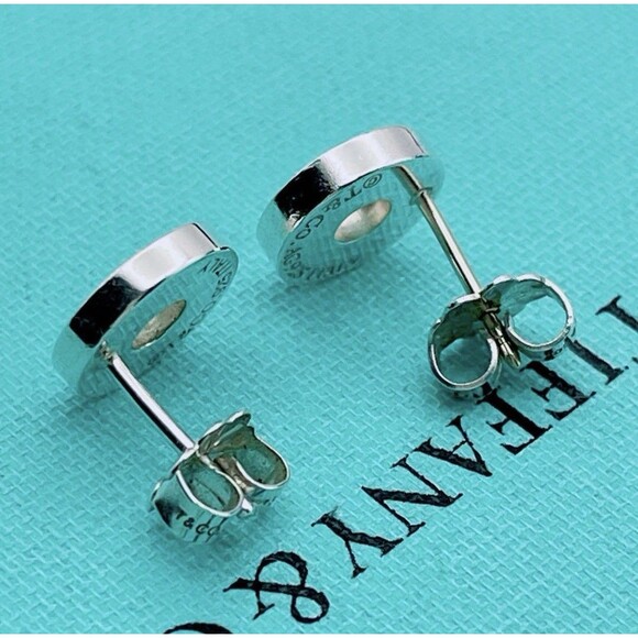 Tiffany & Co. 1837 Circle Round Stud Earrings Silver 925 Set - Picture 4 of 5